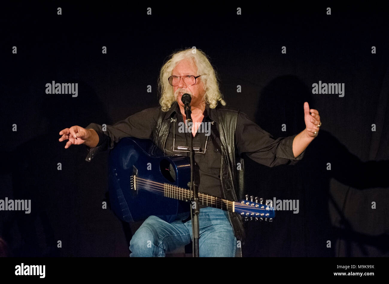 Arlo Guthrie sul palco a Örebro ,Svezia Foto Stock