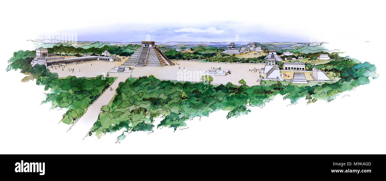 Chichen Itza layout Foto Stock
