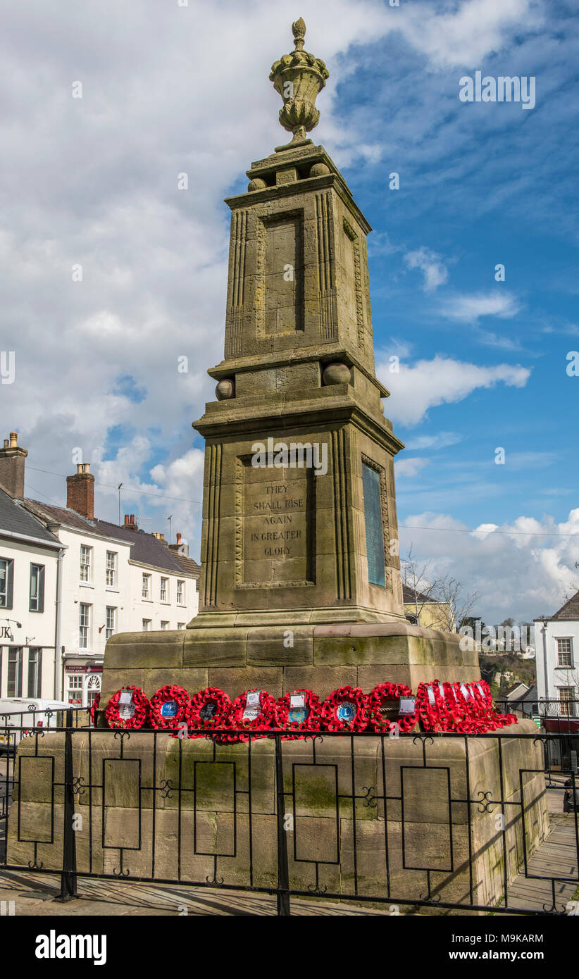 War Memorial Chepstow Centro Città Monmouthshire, South East Wales Foto Stock