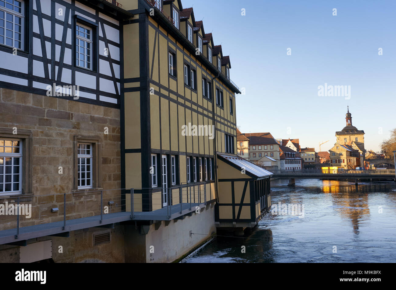 Bamberg, Germania - 22 Gennaio 2017: Bamberg Alte Rathaus Vecchio Municipio in una giornata di sole Foto Stock