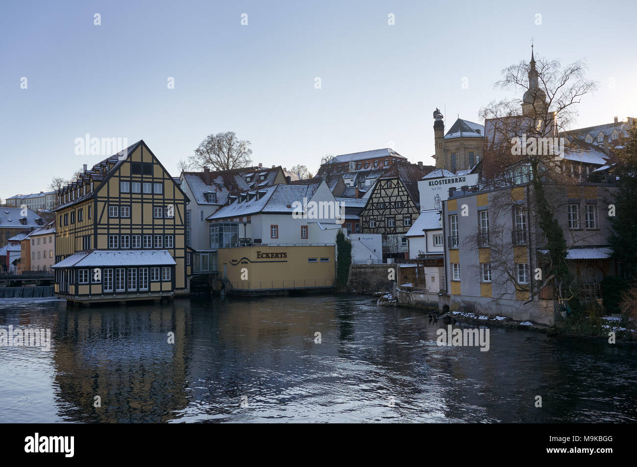 Bamberg, Germania - 22 Gennaio 2017: tradizionali case di Tedesco a Bamberg Foto Stock