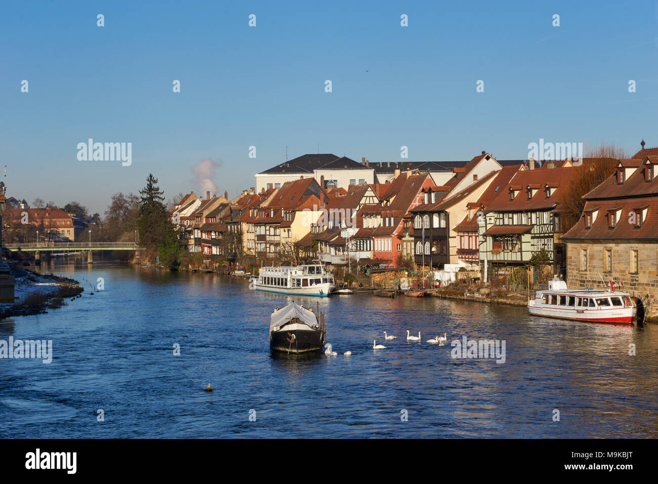 Bamberg, Germania - 22 Gennaio 2017: tradizionali case di Tedesco a Bamberg Foto Stock