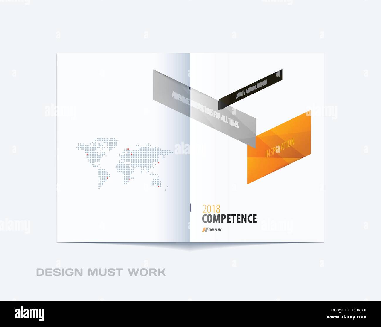 Brochure astratta design, moderno relazione annuale, coperchio centerfold, flyer in formato A4 con frecce colorate Illustrazione Vettoriale