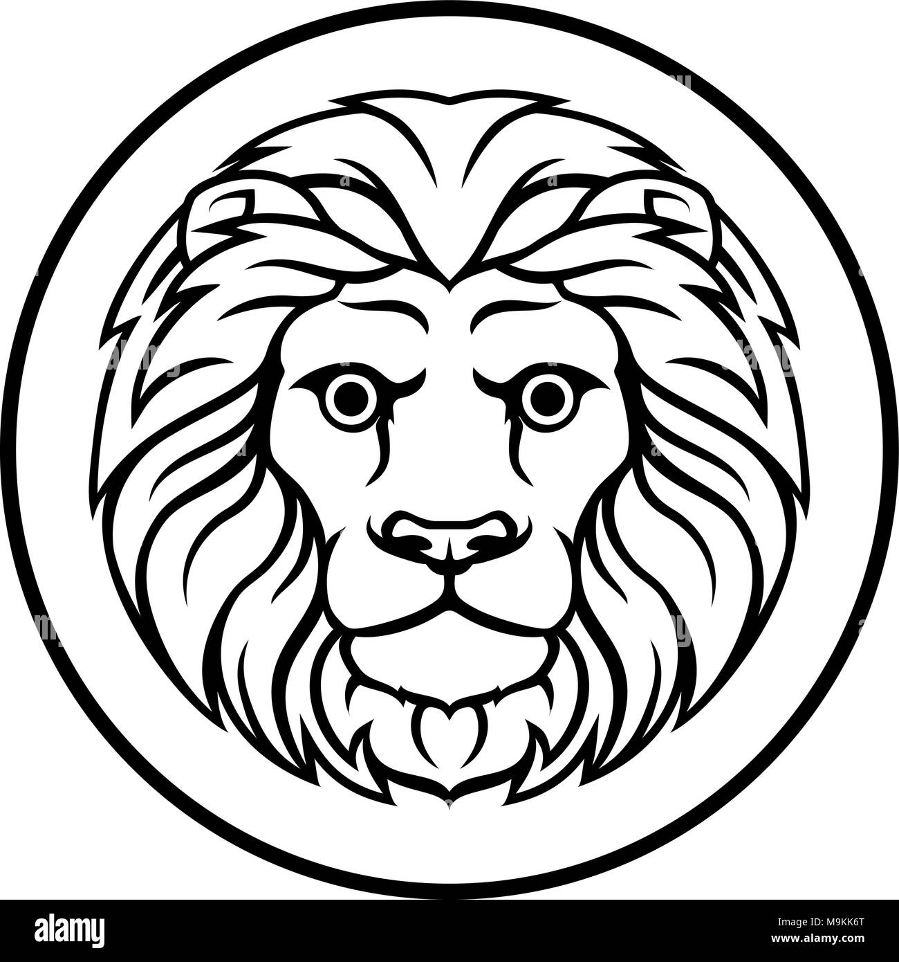 Leo Lion Oroscopo segno zodiacale Illustrazione Vettoriale