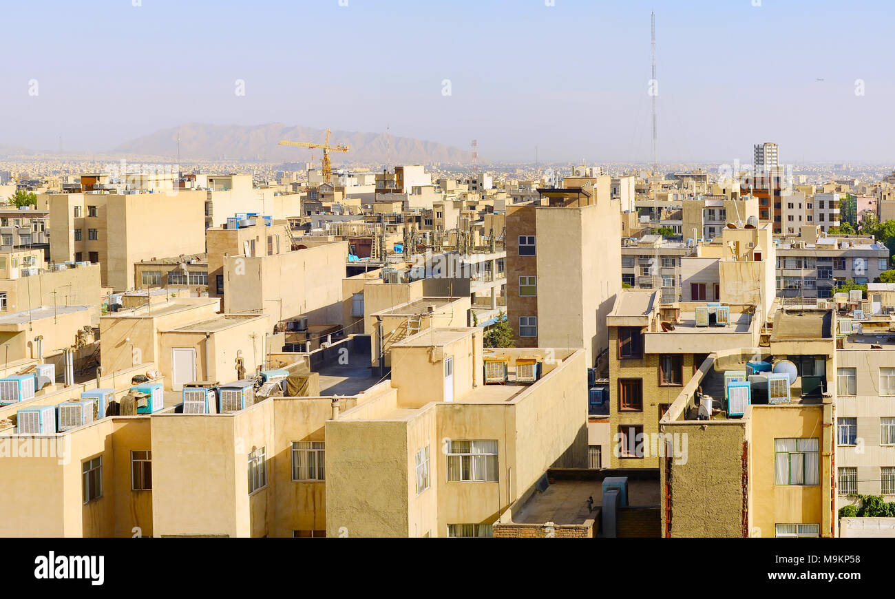 Skyline di Tehran, città architettura, Iran Foto Stock