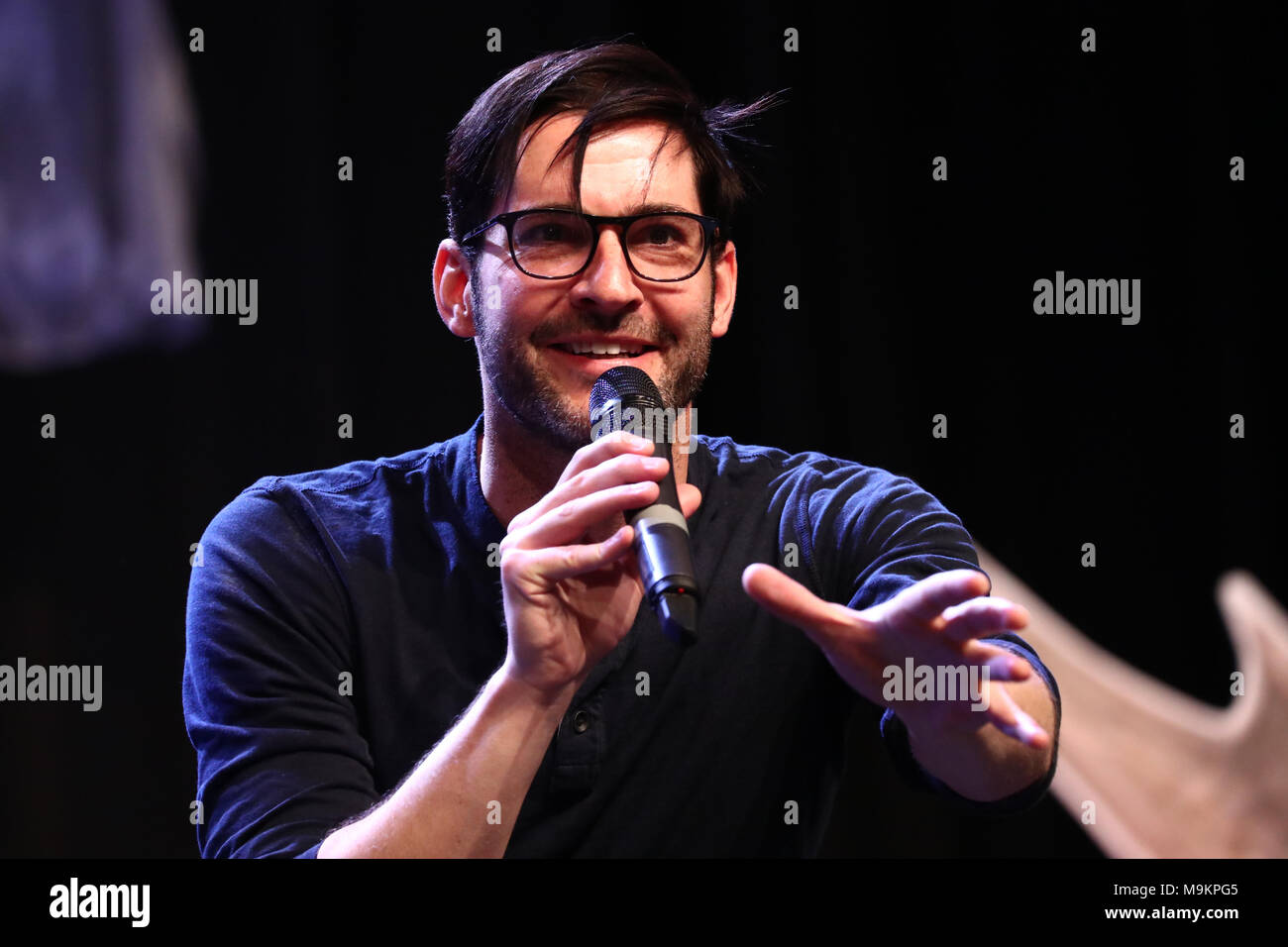 Bonn, Germania, 25.3.18, Tom Ellis ( Lucifero Morningstar ) frequentare la magia con 2018, Credit: Holger molto/Alamy Live News Foto Stock