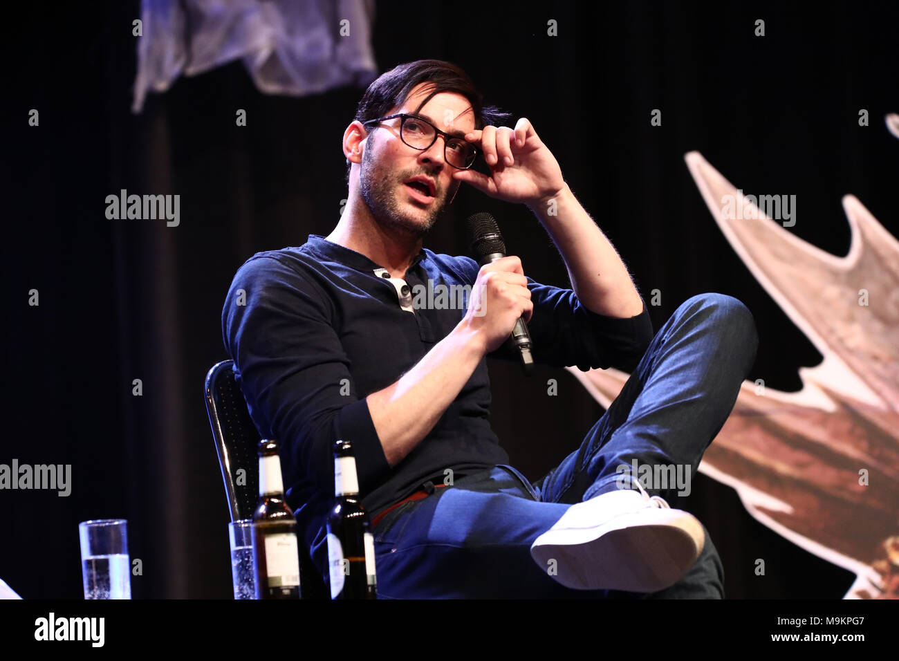 Bonn, Germania, 25.3.18, Tom Ellis ( Lucifero Morningstar ) frequentare la magia con 2018, Credit: Holger molto/Alamy Live News Foto Stock