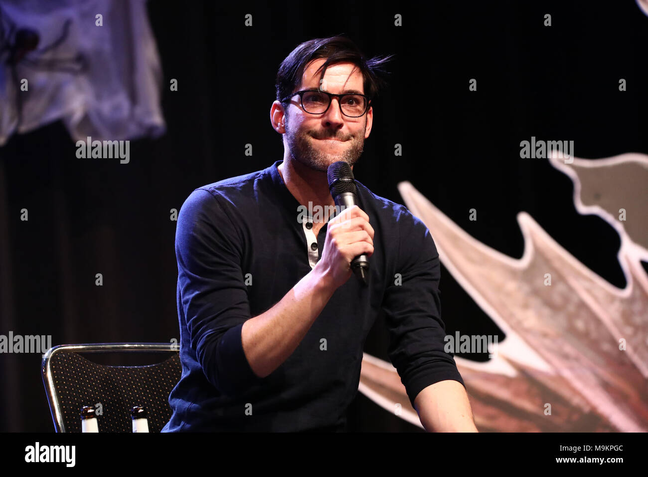 Bonn, Germania, 25.3.18, Tom Ellis ( Lucifero Morningstar ) frequentare la magia con 2018, Credit: Holger molto/Alamy Live News Foto Stock