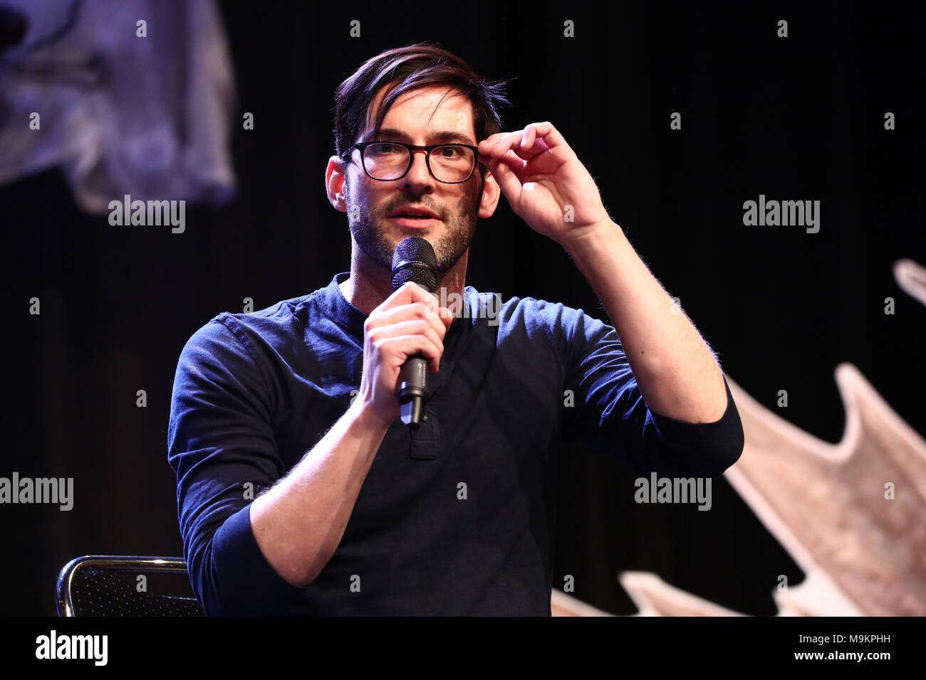 Bonn, Germania, 25.3.18, Tom Ellis ( Lucifero Morningstar ) frequentare la magia con 2018, Credit: Holger molto/Alamy Live News Foto Stock