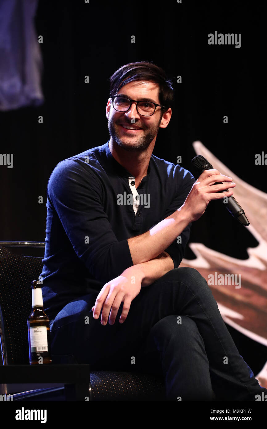 Bonn, Germania, 25.3.18, Tom Ellis ( Lucifero Morningstar ) frequentare la magia con 2018, Credit: Holger molto/Alamy Live News Foto Stock