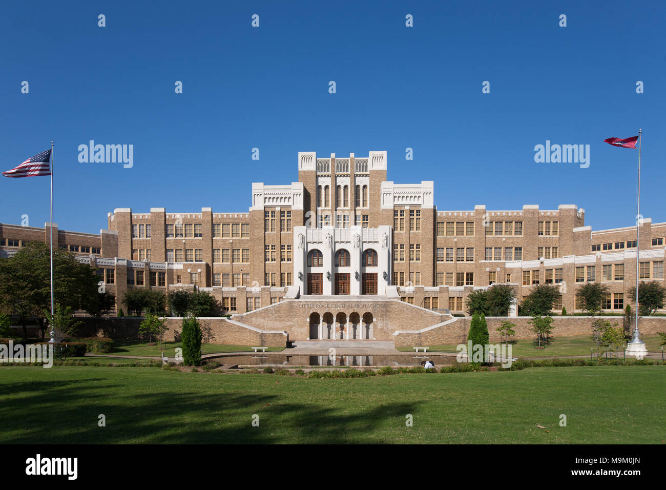 Little Rock Central High School, sito di desegregazione forzata durante il movimento per i diritti civili, Little Rock, Arkansas, STATI UNITI D'AMERICA Foto Stock