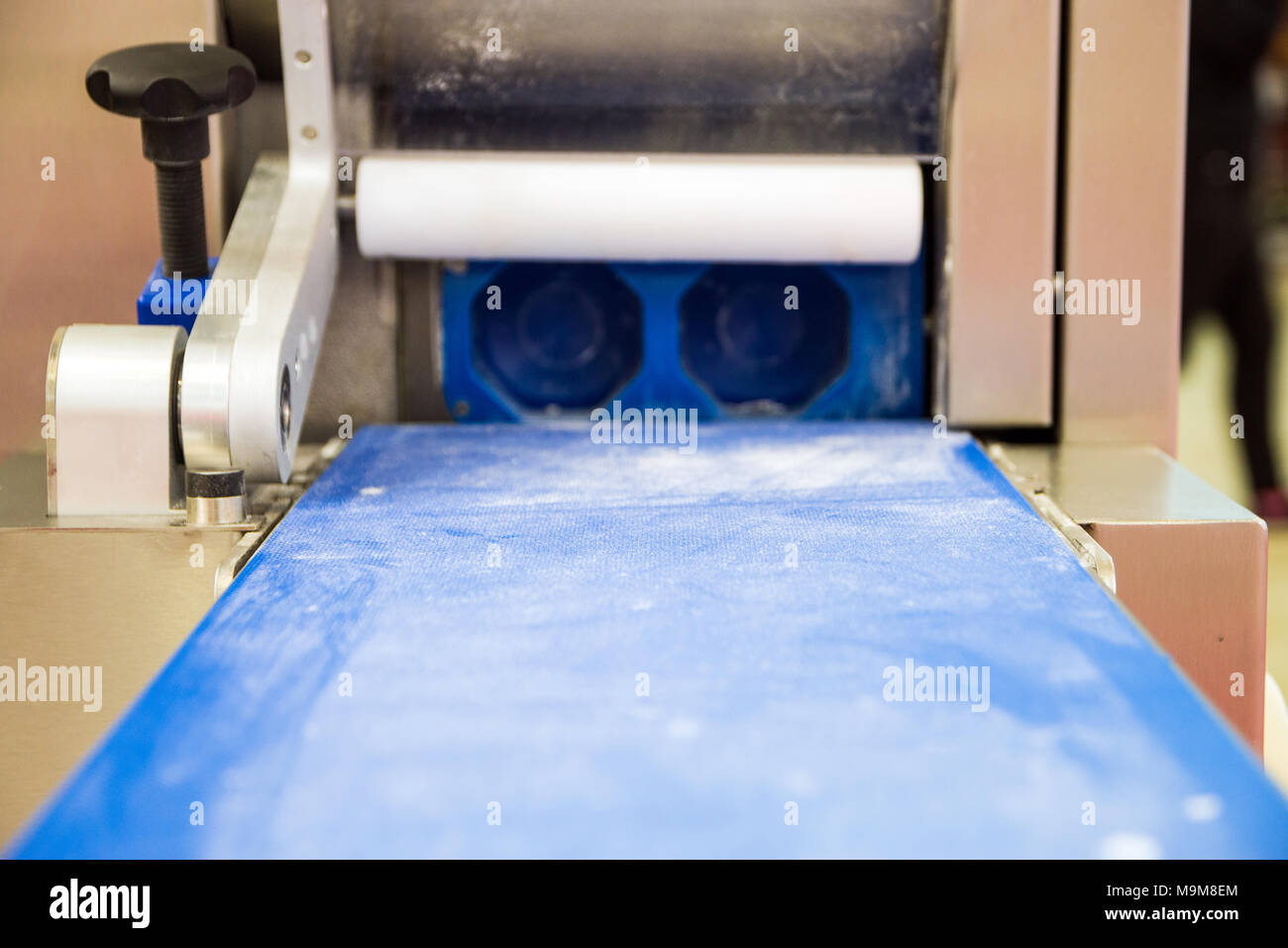 Svuotare nastro trasportatore per la fabbrica di pane. Foto Stock