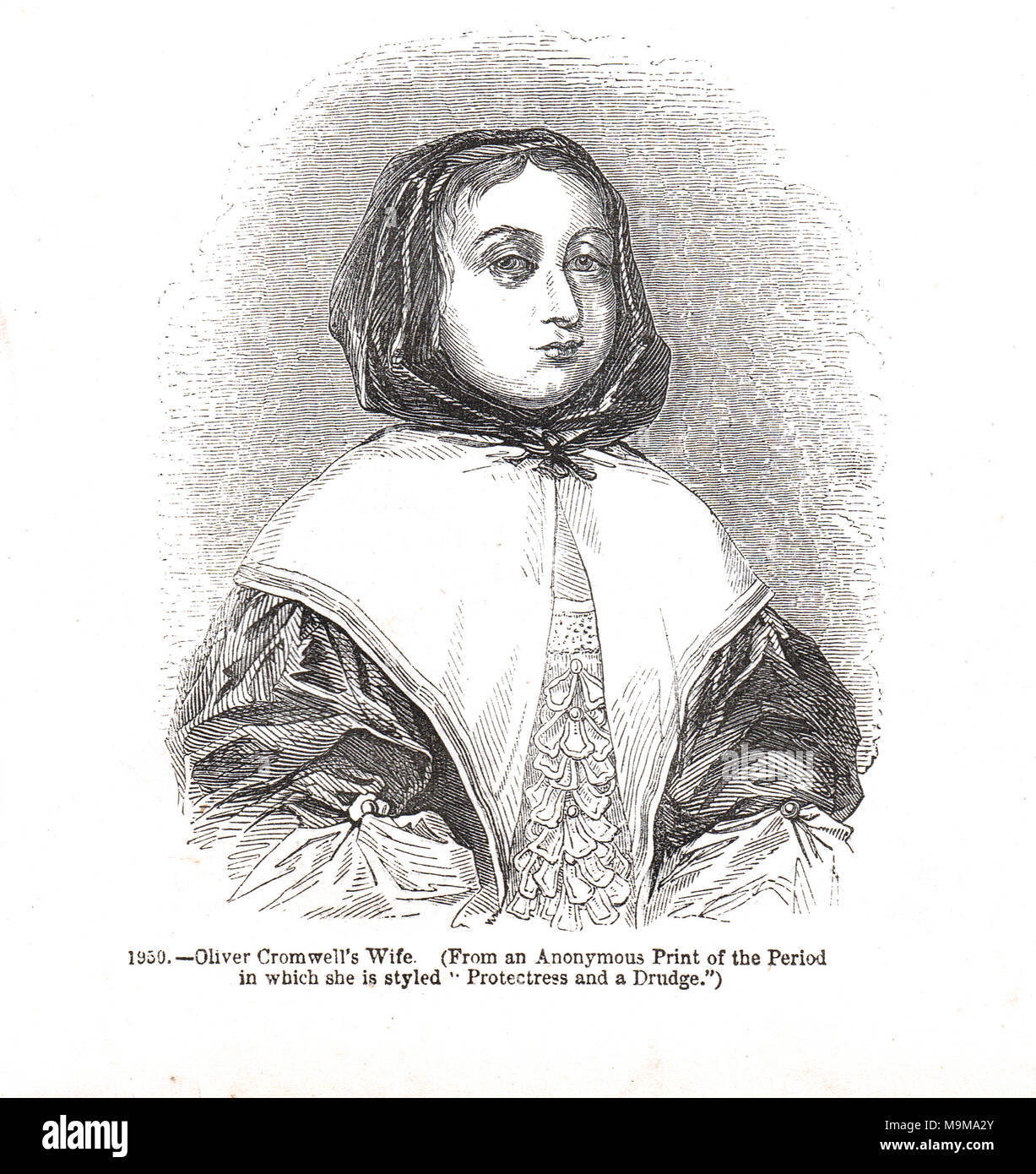 Elizabeth Cromwell, nee Bourchier, 1598-1665, moglie di Oliver Cromwell, protettrice durante il Commonwealth Cromwellian Foto Stock