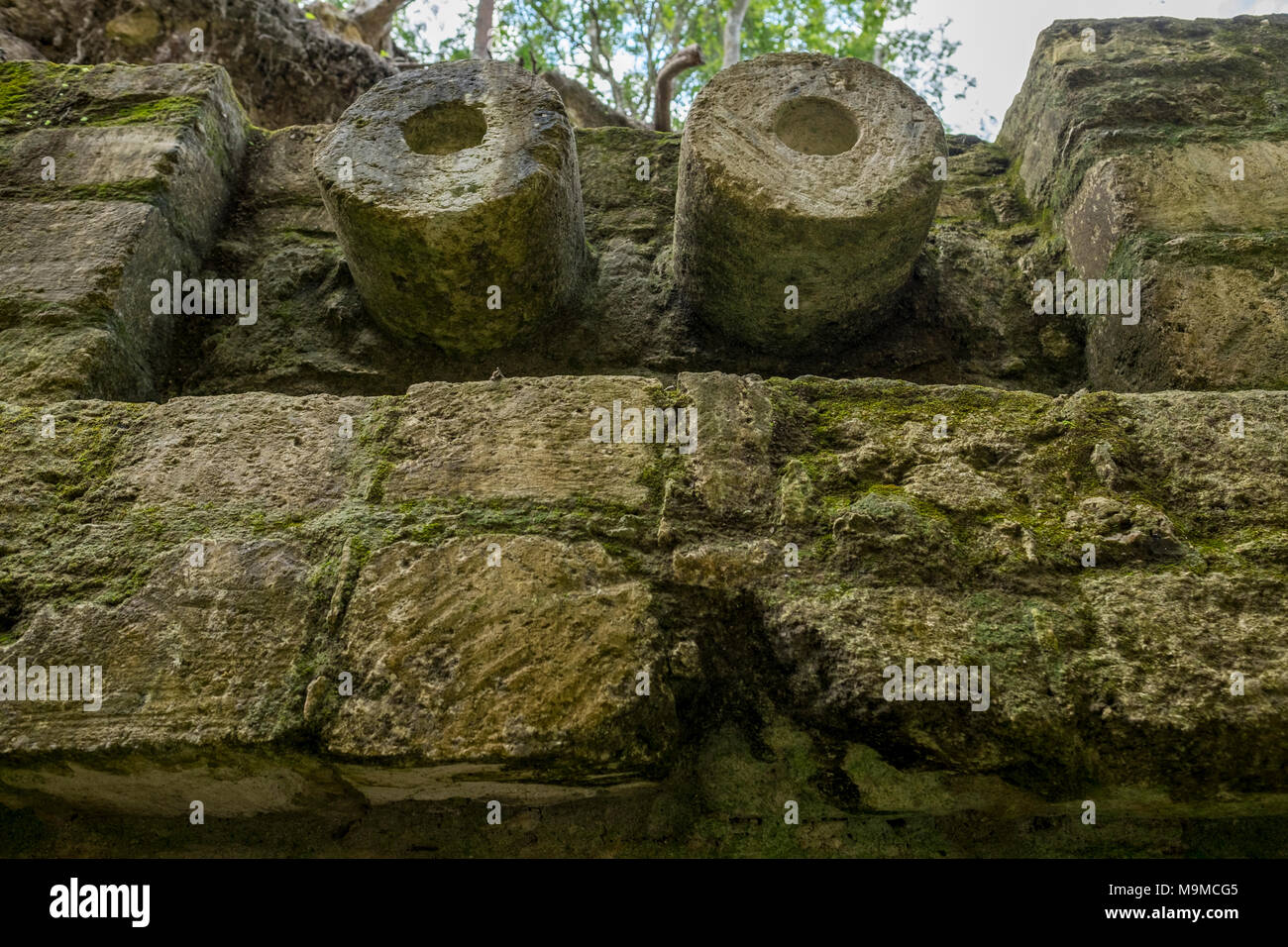 Antiche rovine Maya e templi di Nakum, Guatemala Foto Stock
