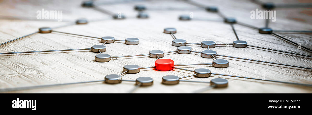 Concetto di connessione panorama 3d rendering Foto Stock