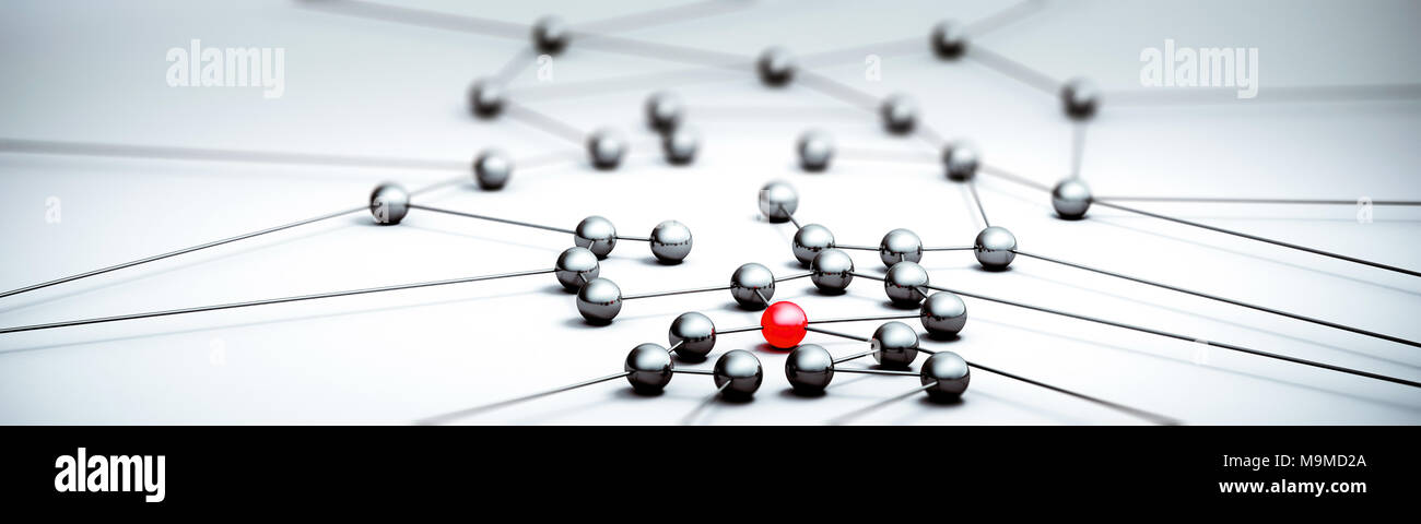 Concetto di connessione panorama 3d rendering Foto Stock