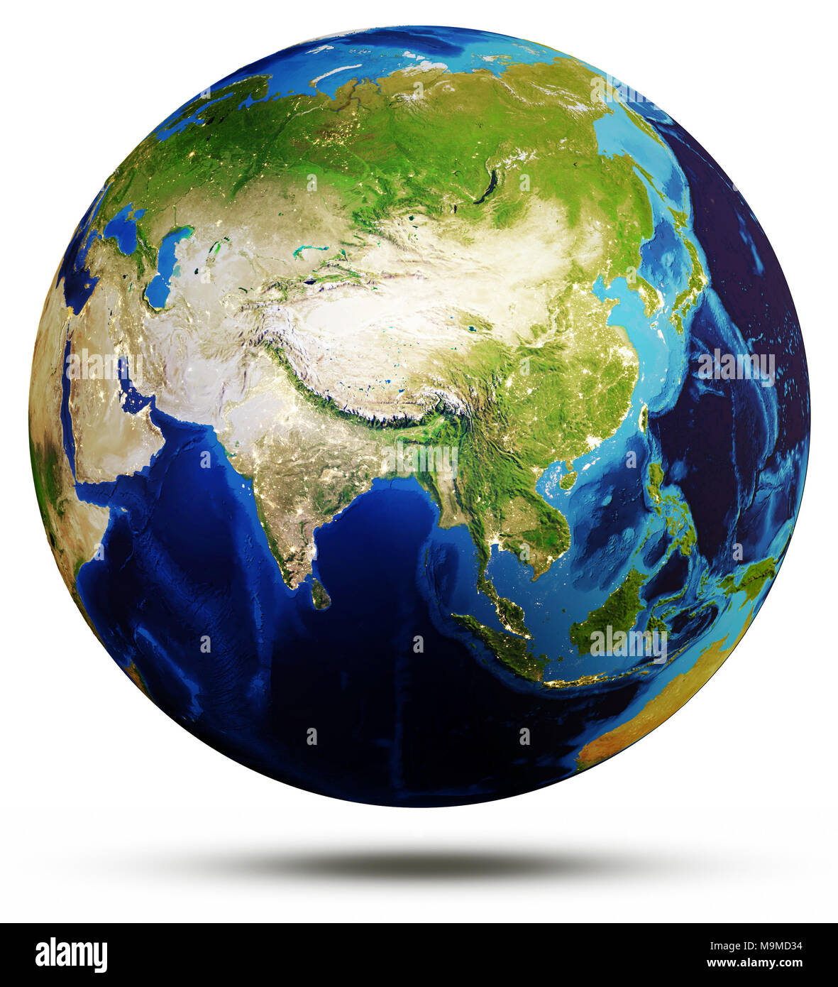 Il pianeta terra globe rendering 3D Foto Stock