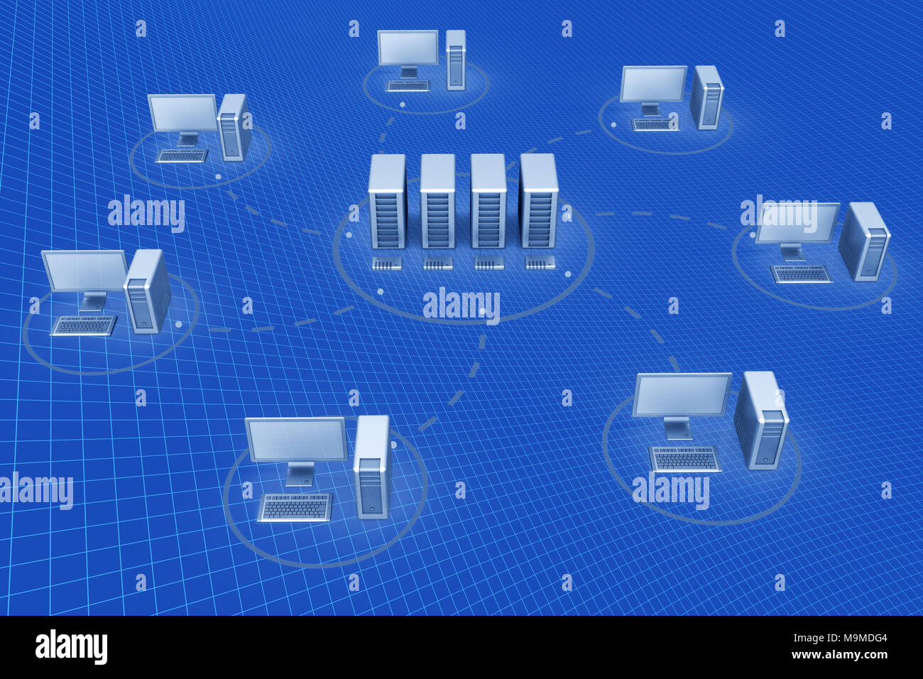 Web per la connessione al server 3D rendering Foto Stock