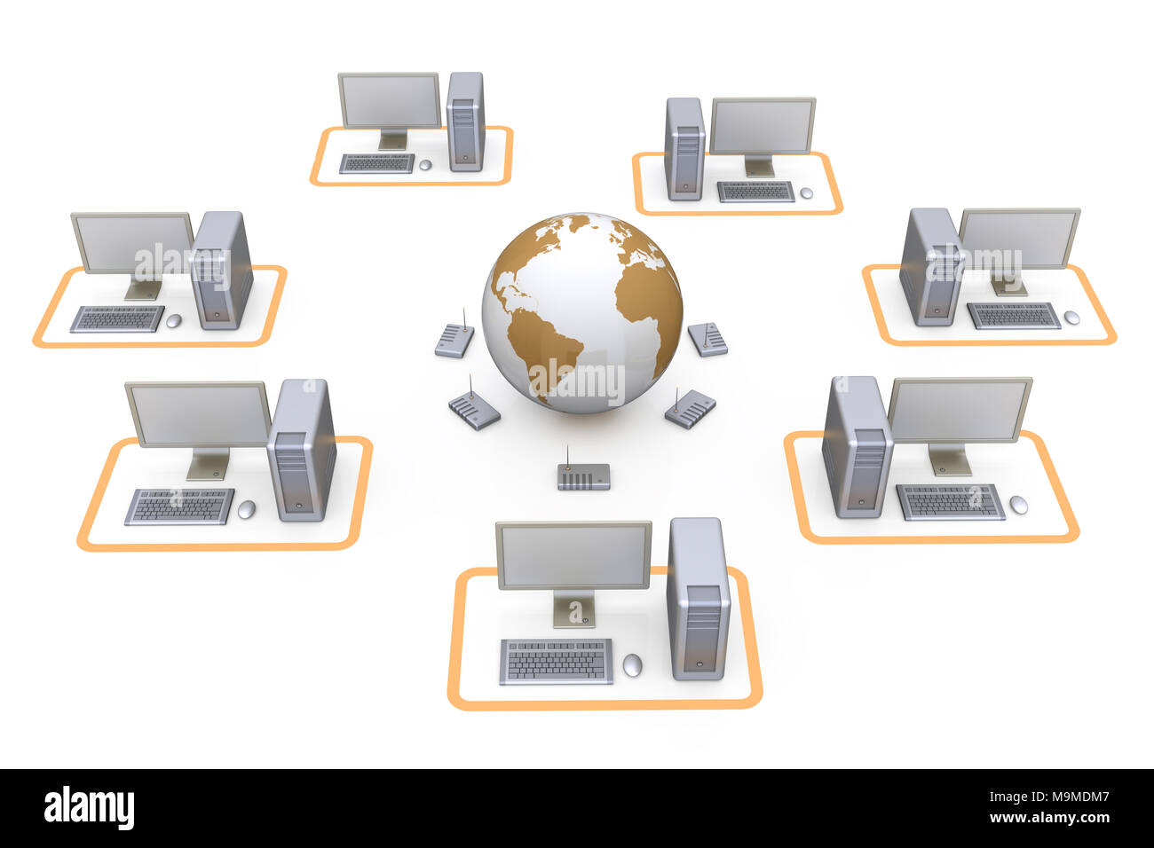 Rete Internet sfondo grafico 3D rendering Foto Stock