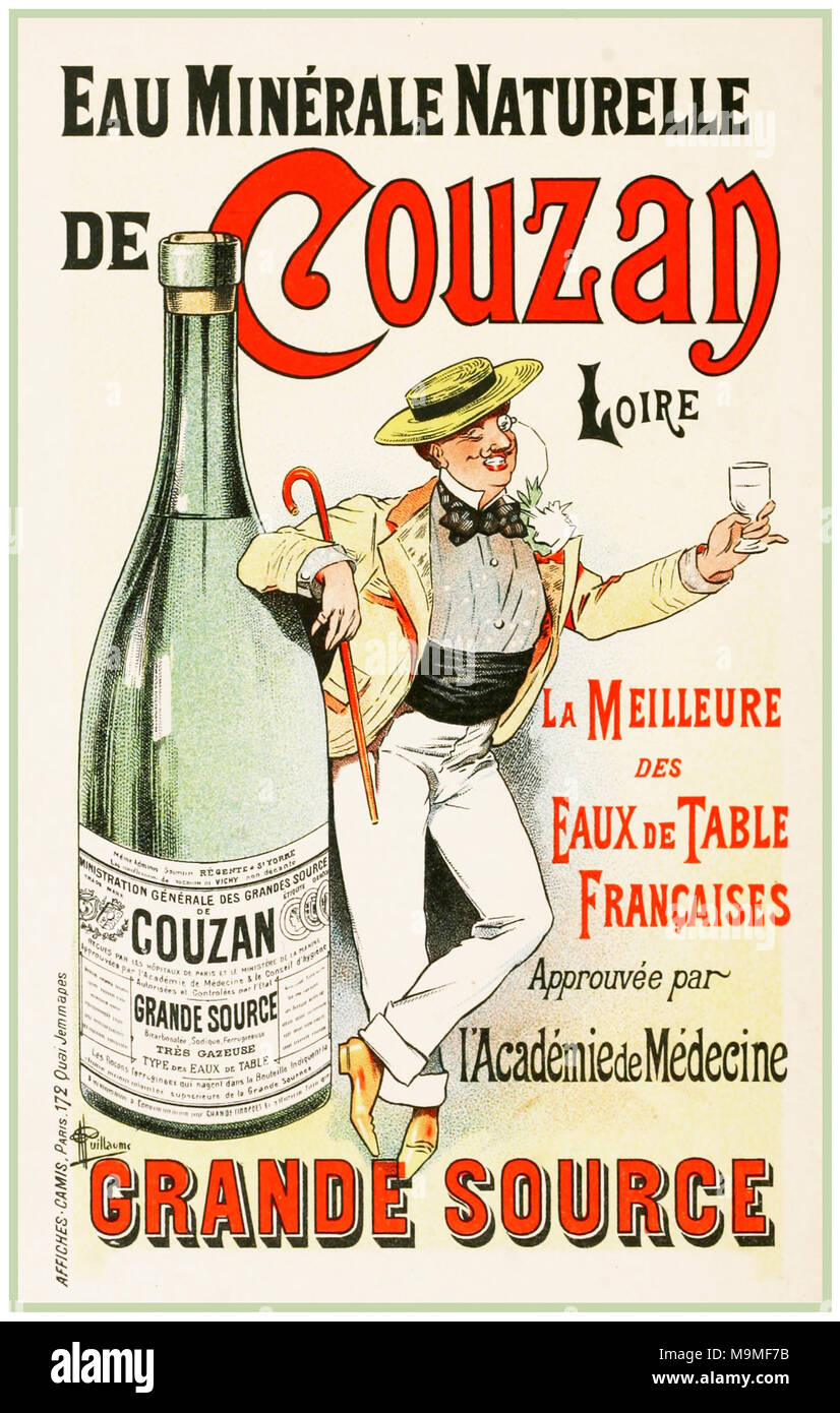 1890 Francese Vintage Poster pubblicitario per Loire Minerale Naturelle de  francese Couzan minerale naturale le acque da tavola Foto stock - Alamy