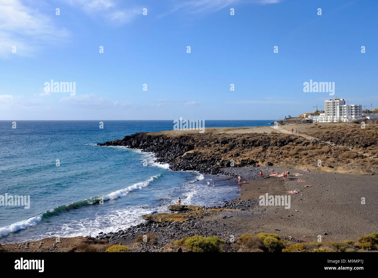 Playa Grande a Los Abrigos vicino a Granadilla de Abona, Tenerife, Isole Canarie, Spagna Foto Stock