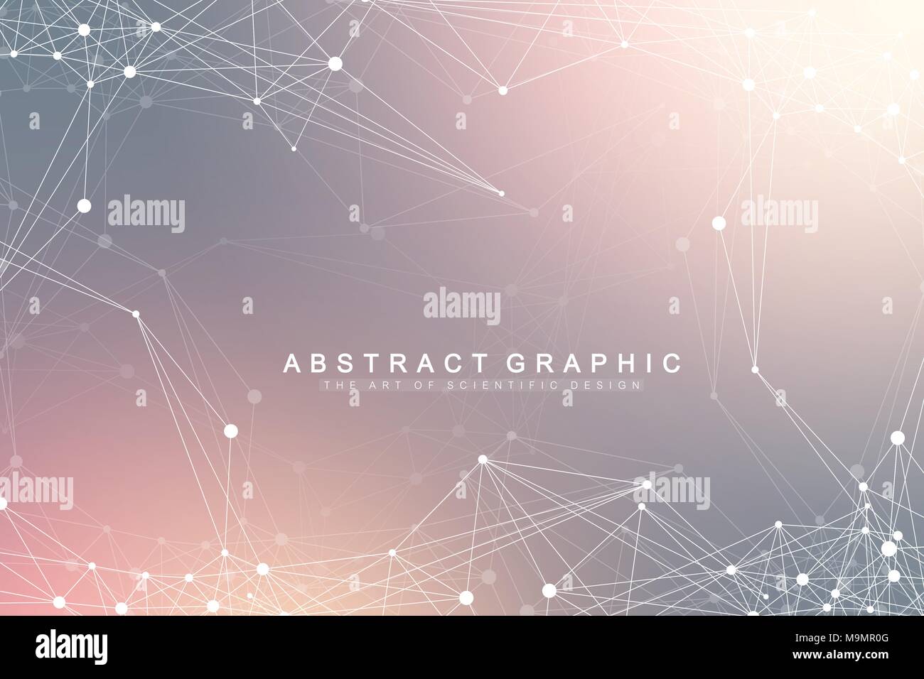 Rete globale di connessione. Rete e grande per la visualizzazione di dati sullo sfondo. Il futuristico global business. Illustrazione Vettoriale. Illustrazione Vettoriale