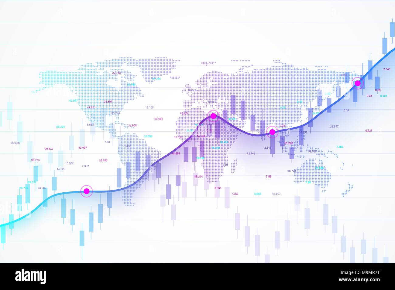 Mercato azionario e exchange. Candela stick diagramma grafico del mercato  azionario Investimenti trading. Dati sulla borsa. Punto rialzista,  andamento del grafico. Illustrazione Vettoriale Immagine e Vettoriale -  Alamy