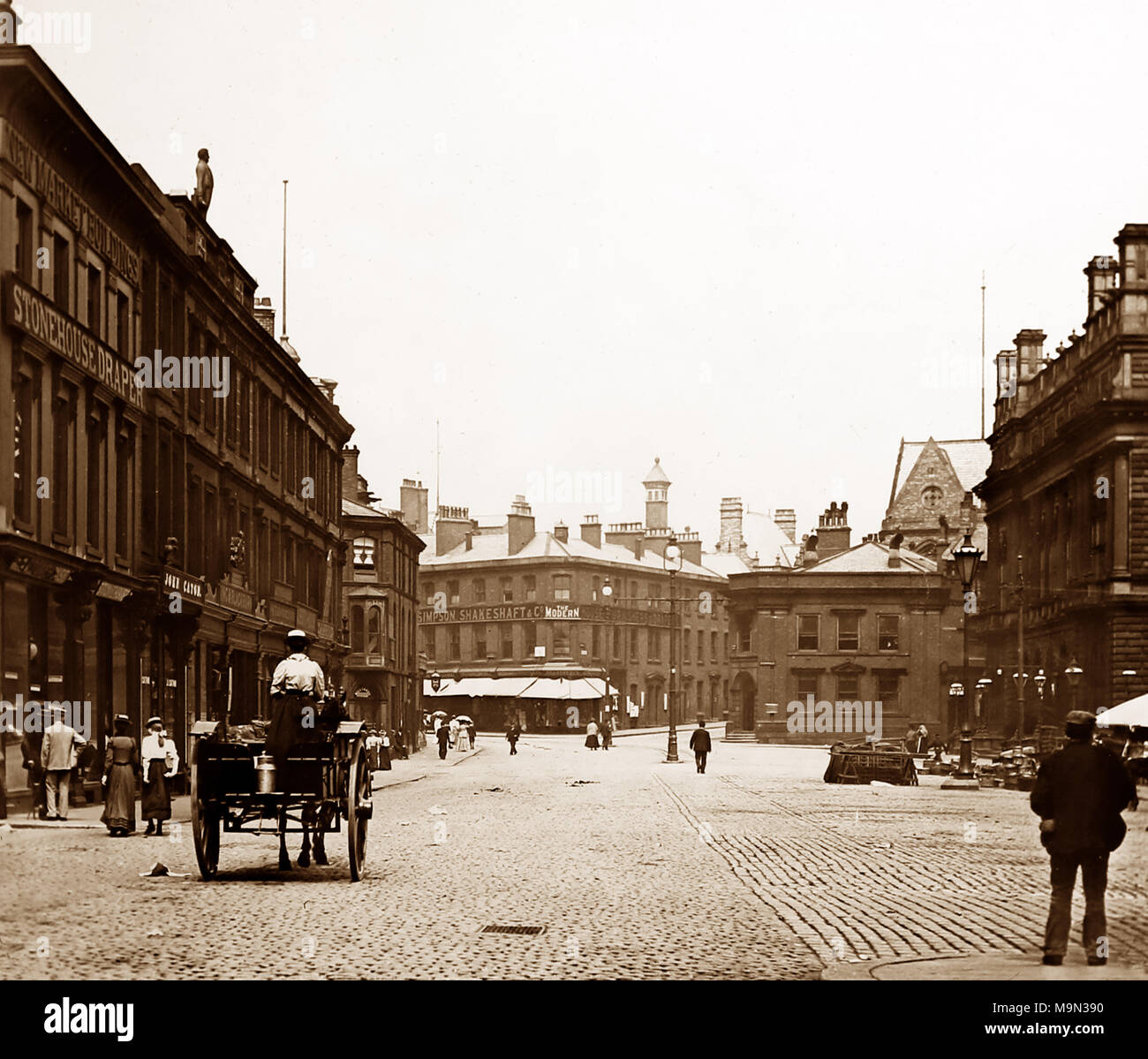 King William Street, Blackburn, PERIODO VITTORIANO Foto Stock