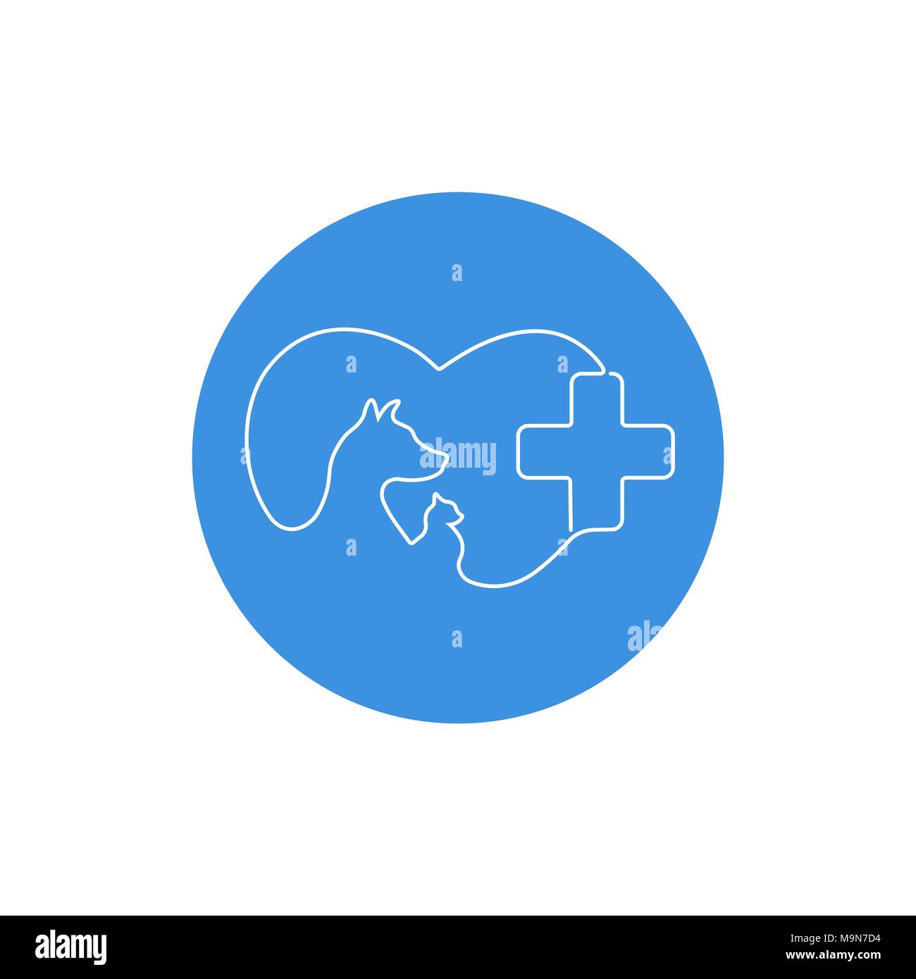 Logo della clinica per animali su sfondo bianco Illustrazione Vettoriale