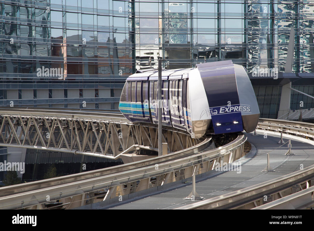 Aria express rail mono consente di risparmiare un sacco di veglia tra gli alberghi di Las Vegas, U.S.A. Foto Stock