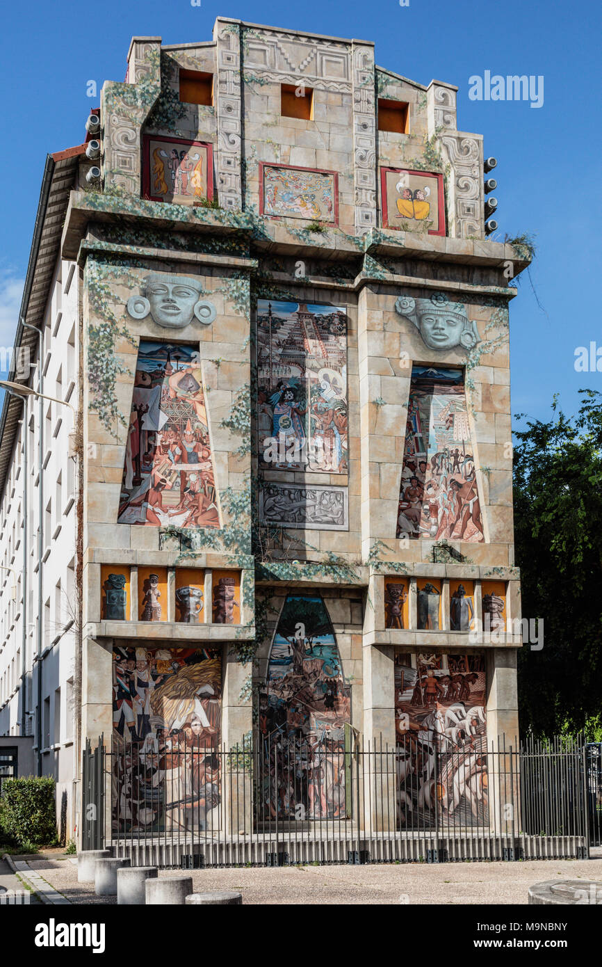 Tributo a Diego Rivera murale di CitéCréation, Lione, Francia Foto Stock