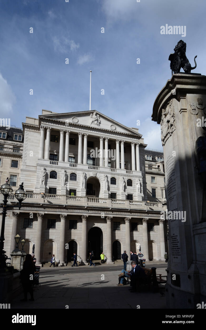 Bank of England, Threadneedle Street, City of London Foto Stock