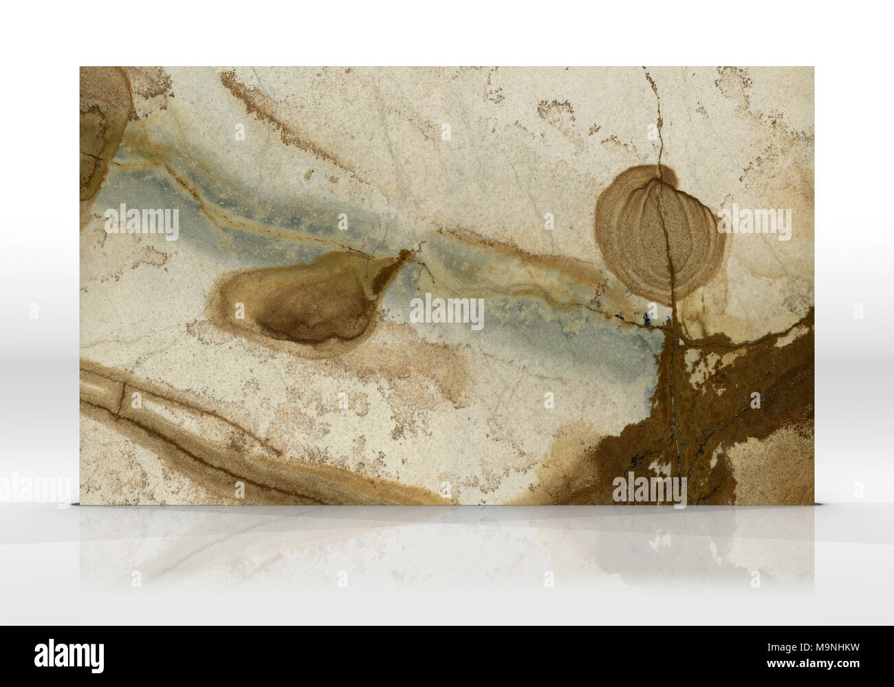 Onyx mattonelle di marmo in piedi su uno sfondo bianco con riflessi e ombre. Texture per design. 2D'illustrazione. Bellezze naturali Foto Stock