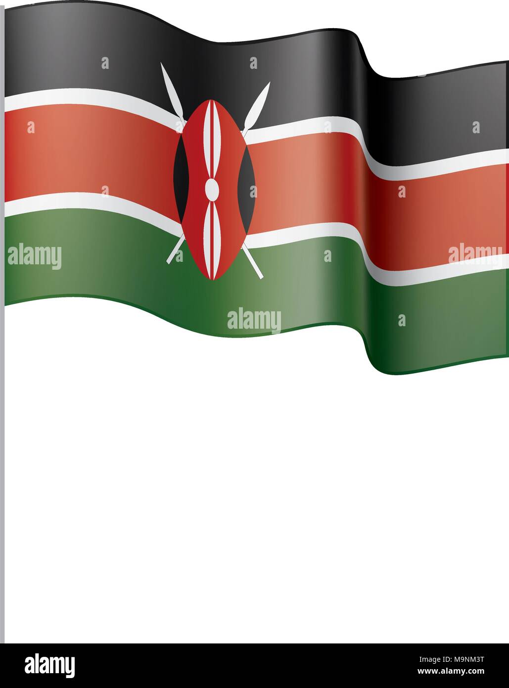 Kenya bandiera, illustrazione vettoriale Illustrazione Vettoriale