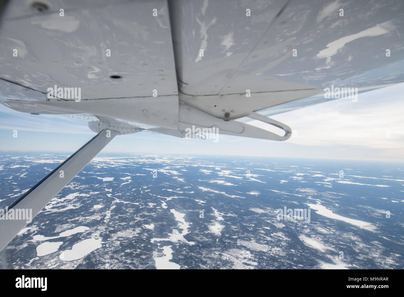Viste della baia di Hudson, Manitoba da aria Foto Stock