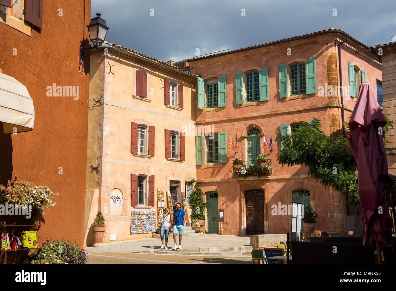 Villaggio di Roussillon, Francia Foto Stock