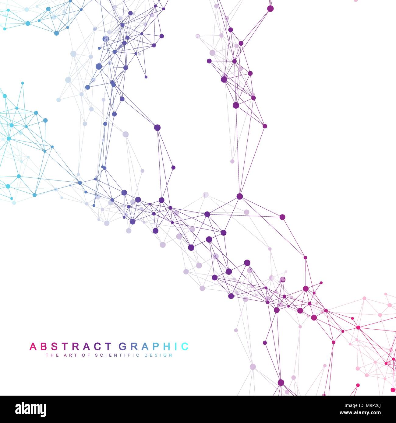 Astratta geometrica con vettore di linea collegato e punti. Rete globale di sfondo di collegamento. Senso tecnologico illustrazione astratta. Illustrazione Vettoriale