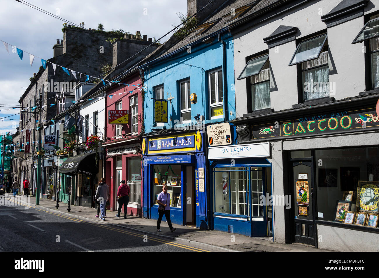 La zona pedonale, Galway, Irlanda Foto Stock