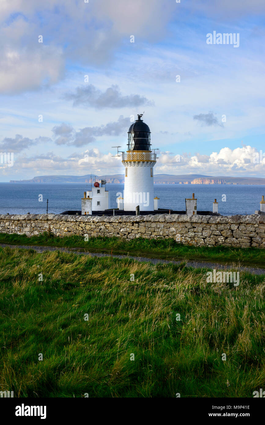 Leuchtturm, testa di Dunnett, nördlichster Punkt la Gran Bretagna, Sutherland, Highland, Schottland, Scotland, Regno Unito, Großbritannien, Foto Stock