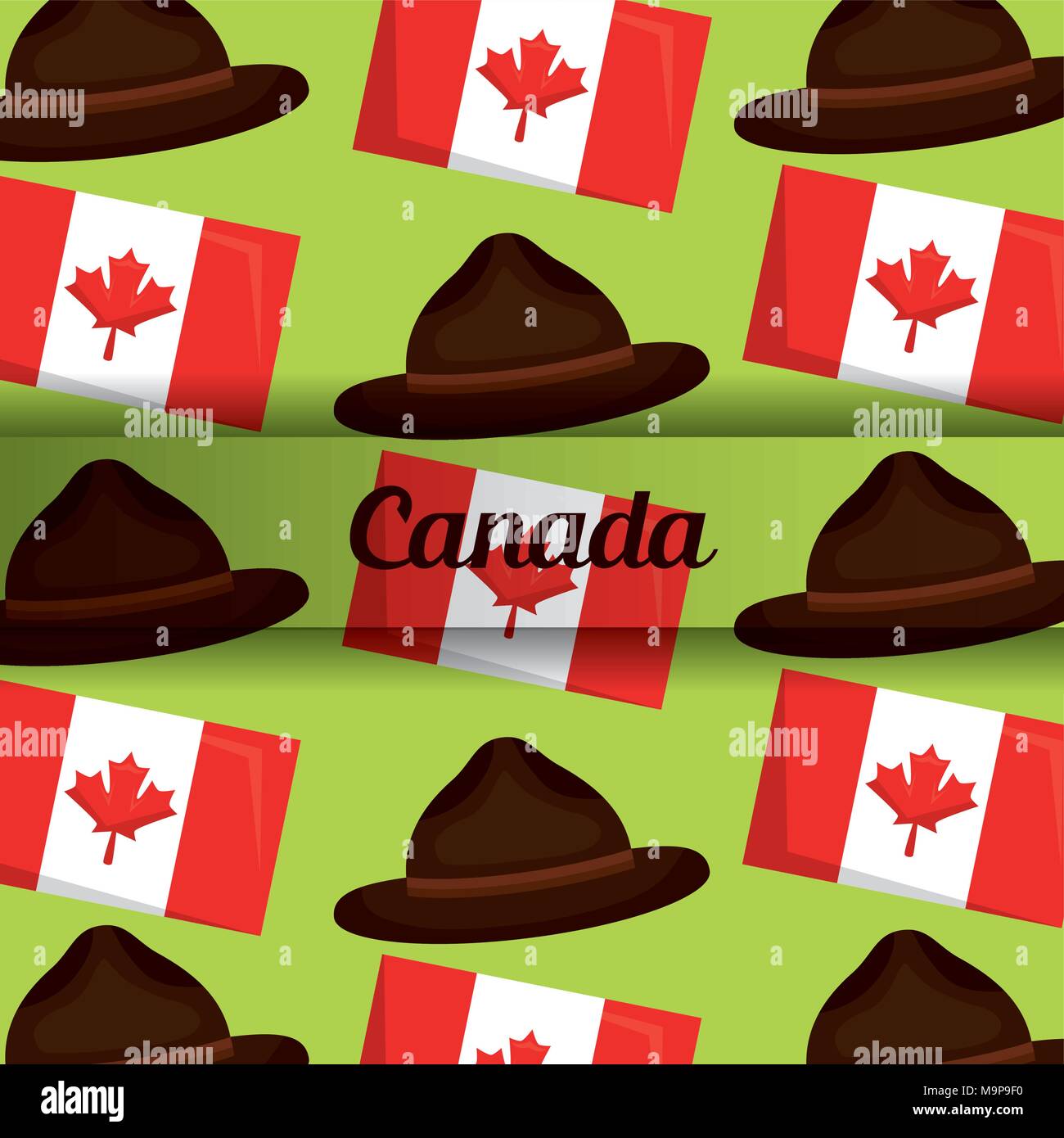 Canada bandiera mappa monumento Illustrazione Vettoriale