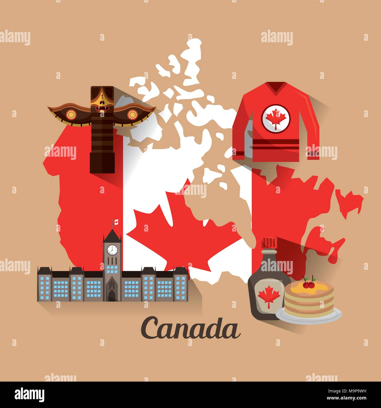 Canada paese americano Illustrazione Vettoriale