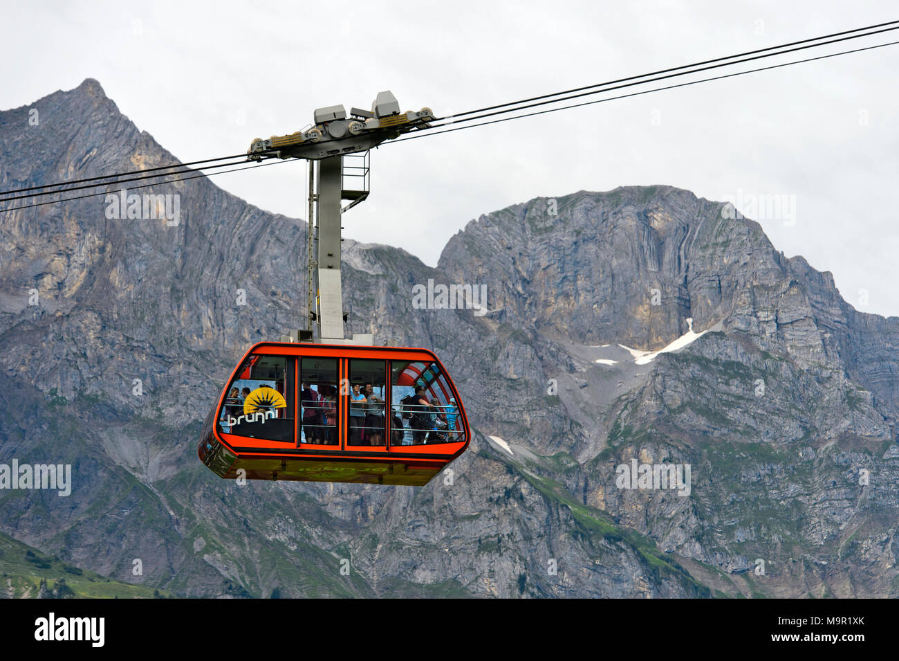 Cabina dell'Engelberg-Ristis, Brunni-Bahnen Engelberg, Canton Obvaldo, Svizzera Foto Stock