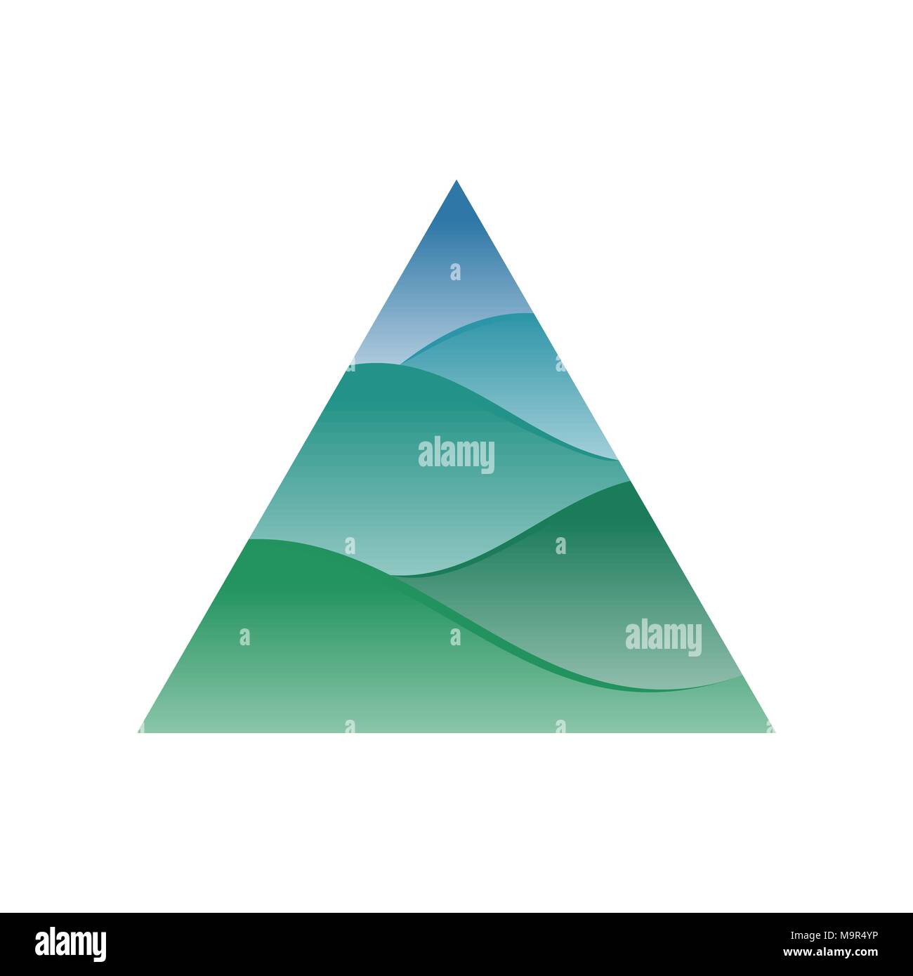 Triangolo Artistico colline simbolo Vector Graphic Logo Design Illustrazione Vettoriale