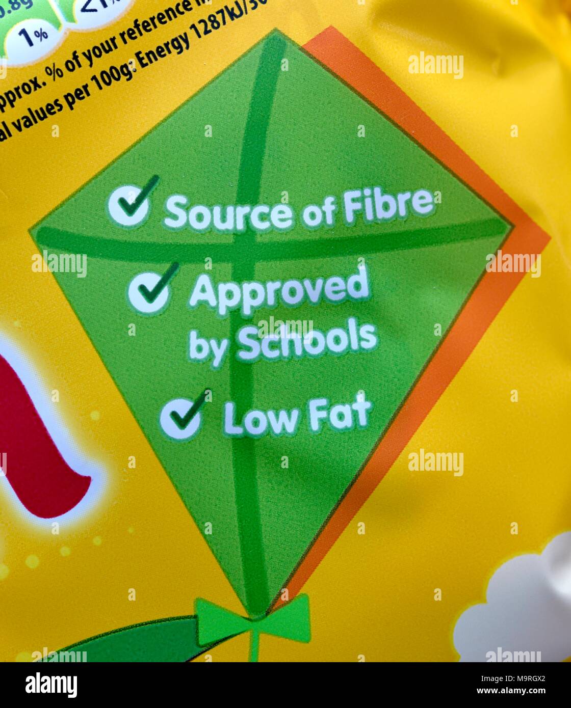 Fonte di fibre informazioni di prodotto Foto Stock