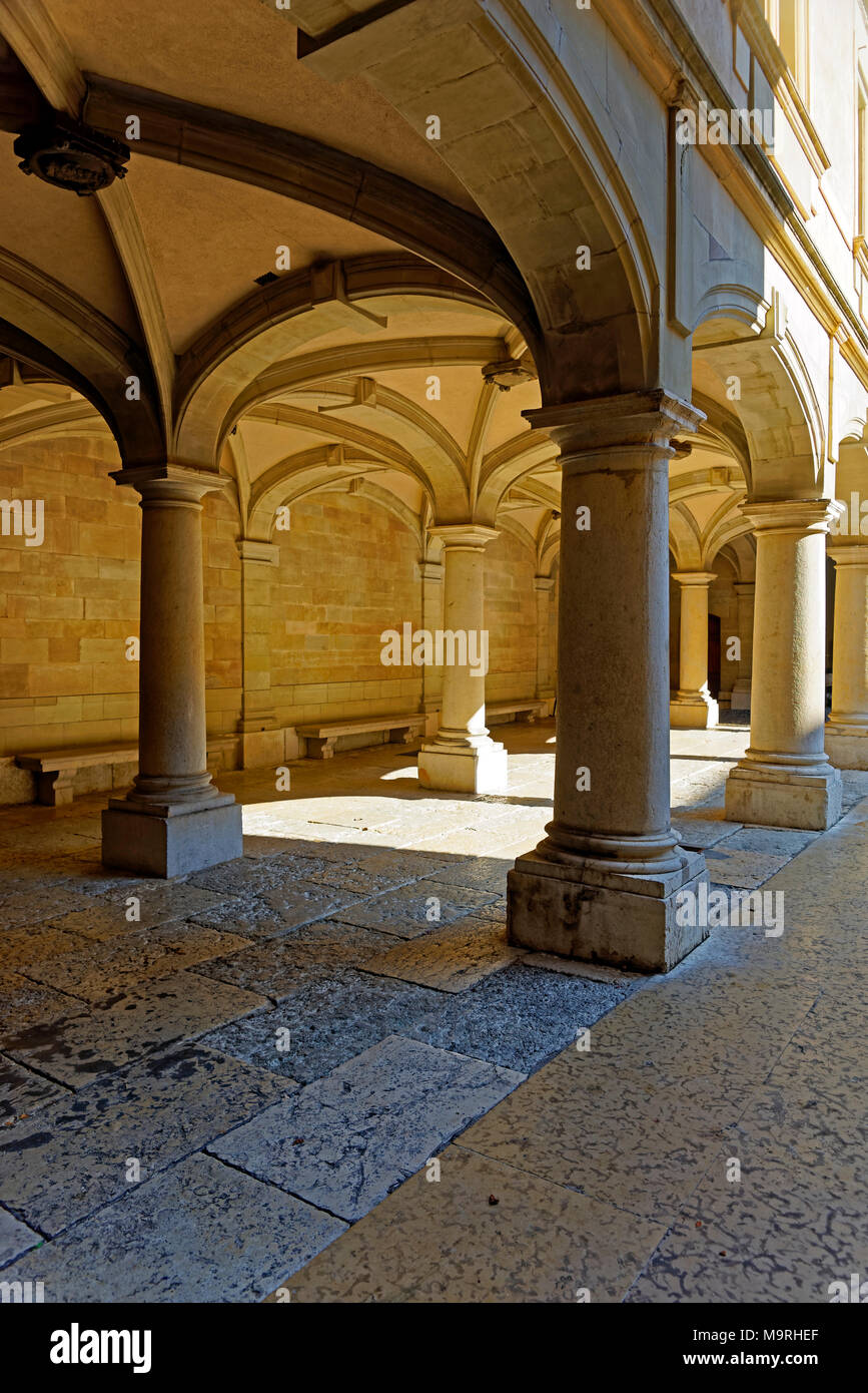 L'Europa, Svizzera, Genève, Ginevra, Ginevra, Rue de l'Hôtel de Ville, bilancio de Genève, Chancellerie d'Etat, cortile interno, portico, architettura, b Foto Stock