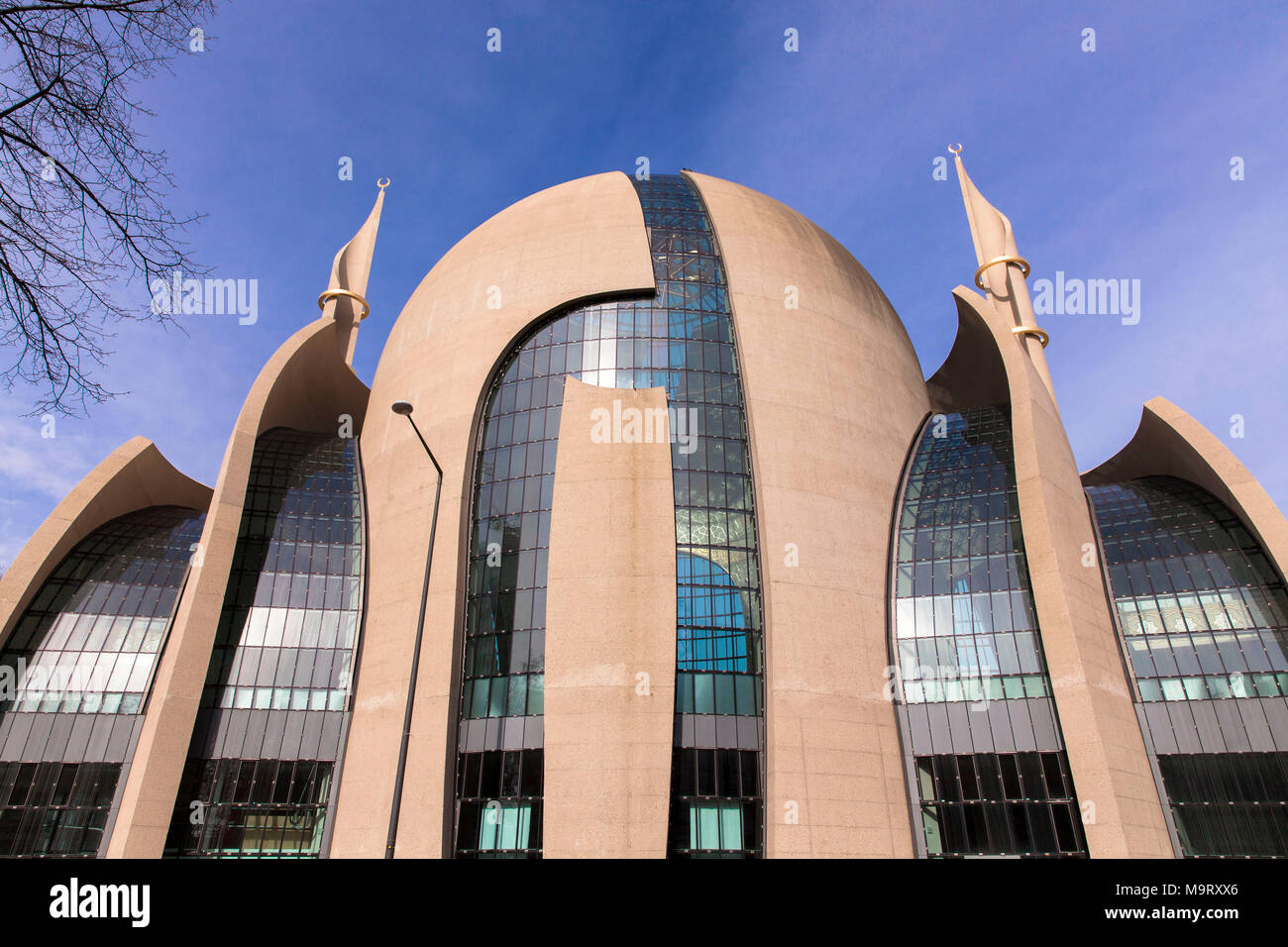 Germania, Colonia, la DITIB moschea dell'Turkish-Islamic europea per gli Affari Religiosi in contrada Ehrenfeld, piano di costruzione dell'architetto P Foto Stock