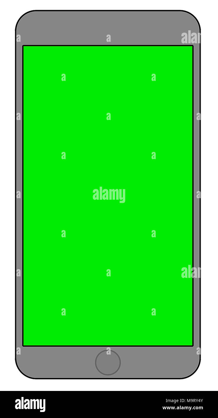 Smartphone con schermo verde Foto Stock