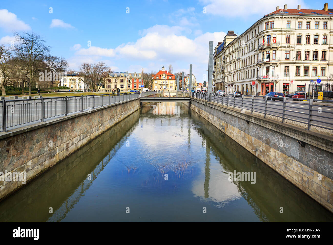 LEIPZIG, Germania - circa marzo, 2018: La città scape della città di Lipsia in Germania Foto Stock