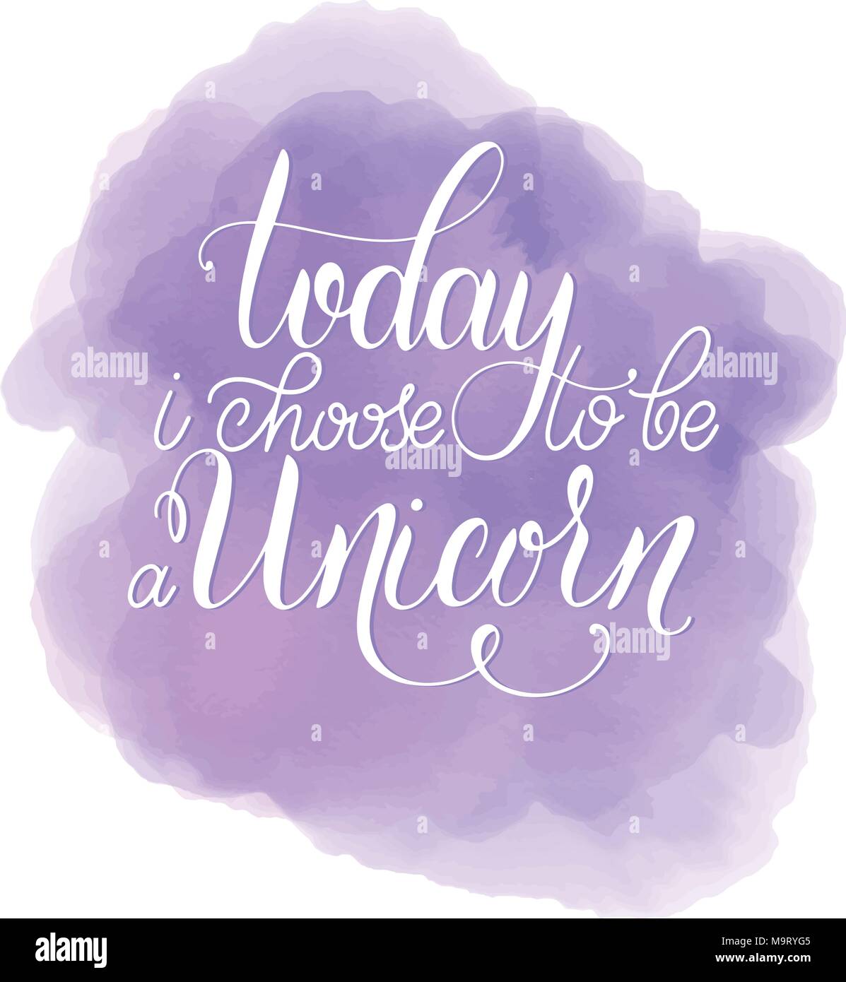 Unicorn vettore carino scritte e illustrazione. Oggi ho scelto di essere un lettering unicorn. Scheda, poster e t-shirt design. Illustrazione Vettoriale