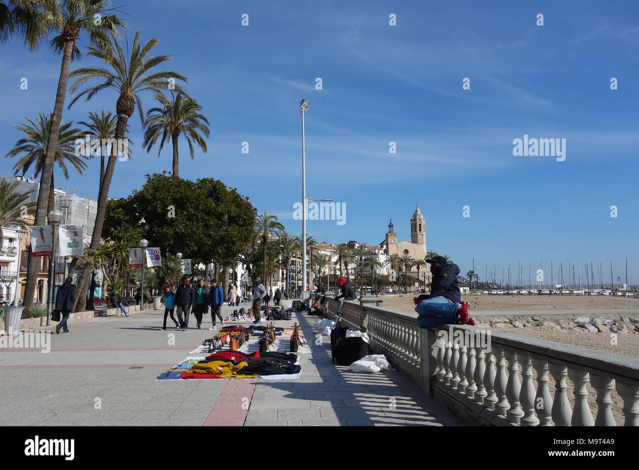 Sitges resort sul mare nei pressi di Barcellona in Catalogna Foto Stock